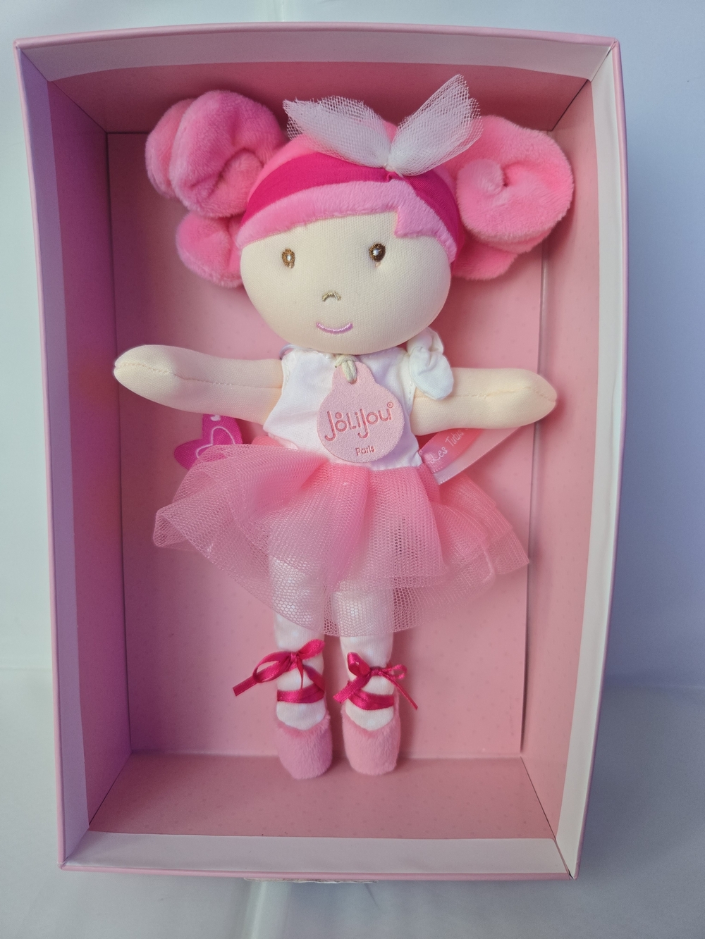 Jolijou-Inspired Pink Ballerina Plush Doll - Soft Tutu Toy